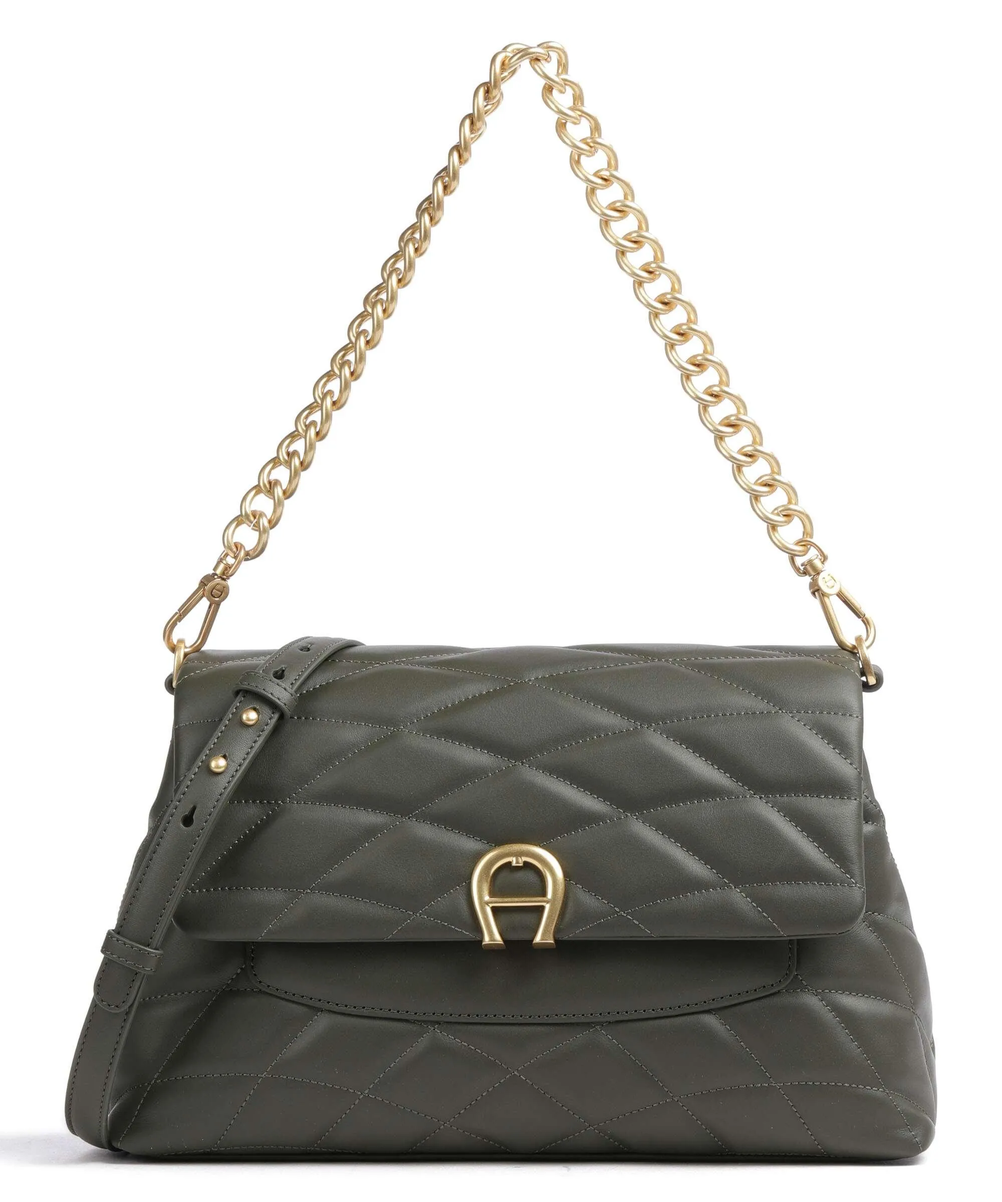  Aigner Maggie M Borsa a spalla pelle di vacchetta finemente grana verde  