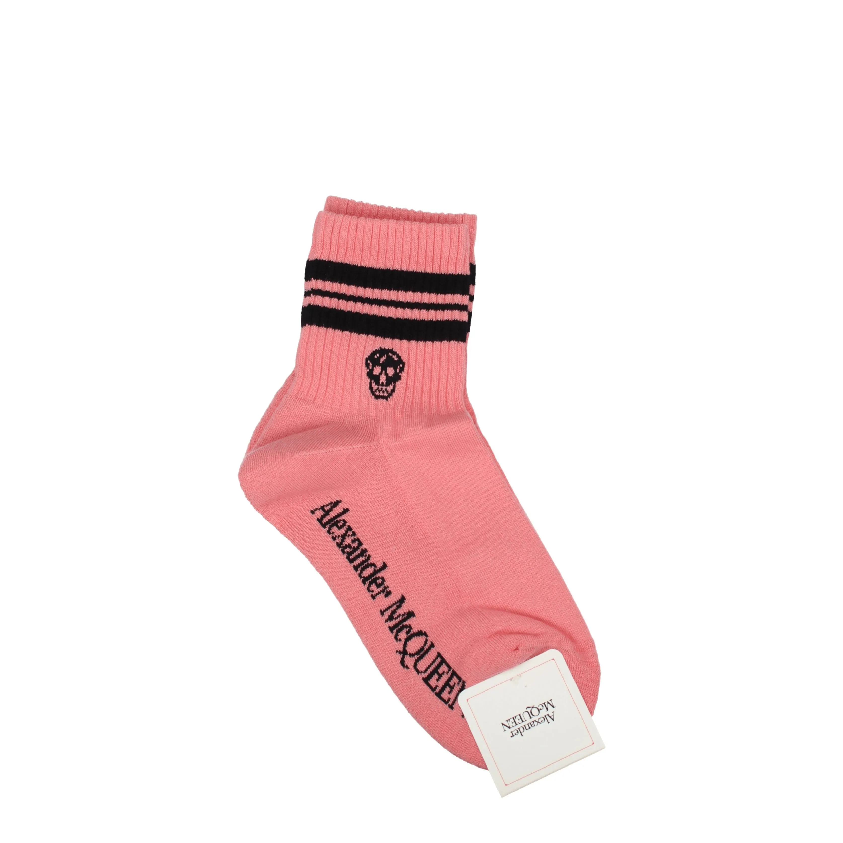 Alexander McQueen Calze e Calzini Donna Cotone Rosa/Nero