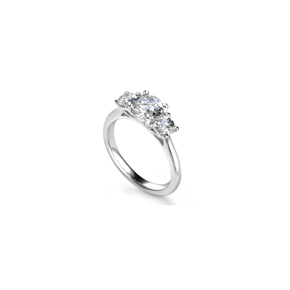 Anello Trilogy Strelitzia in oro bianco 18k con diamanti naturali 0.75 carati certificati SG72271