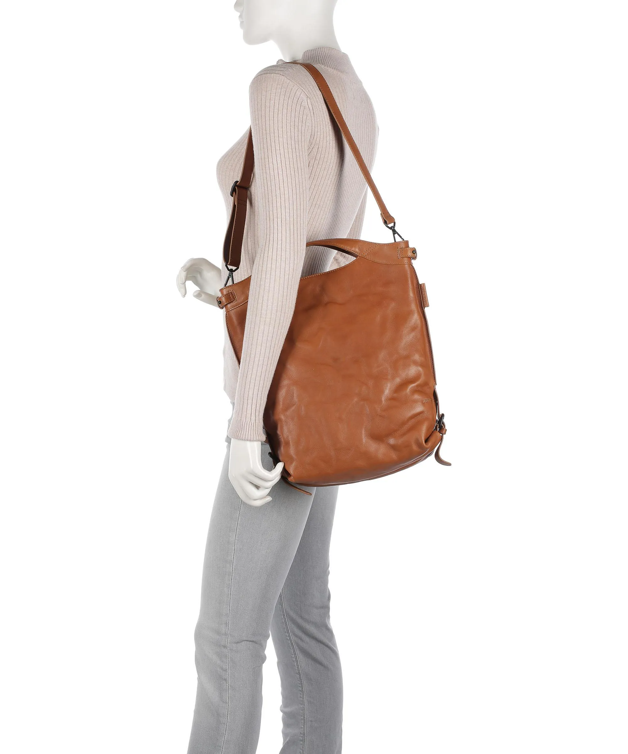  Aunts & Uncles Grandma's Luxury Club Mrs. Cronut Borsa a zainetto 13″ pelle di vacchetta grana caramello  