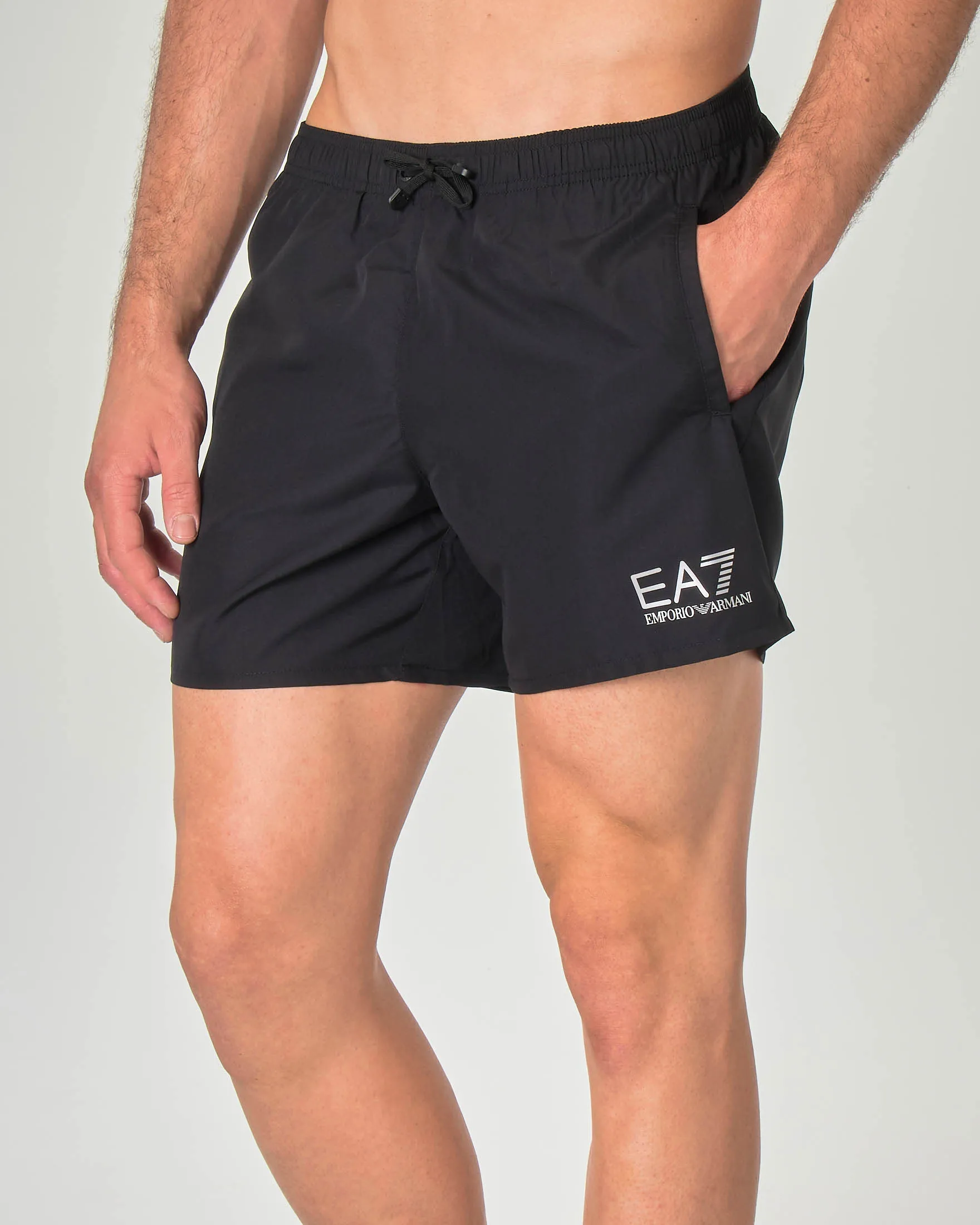Boxer mare nero con logo stampato