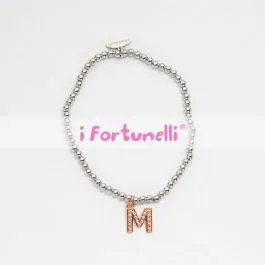 Bracciale I Fortunelli Lettera M Rosa - Folm02