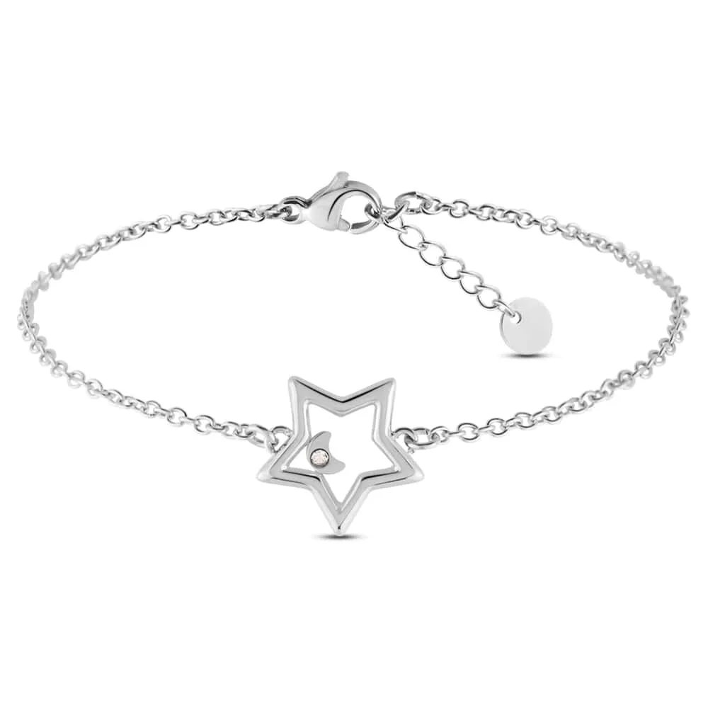 Bracciale Stella Lady Chic Acciaio Cristallo Bianco 16.5 + 3 cm 1666228