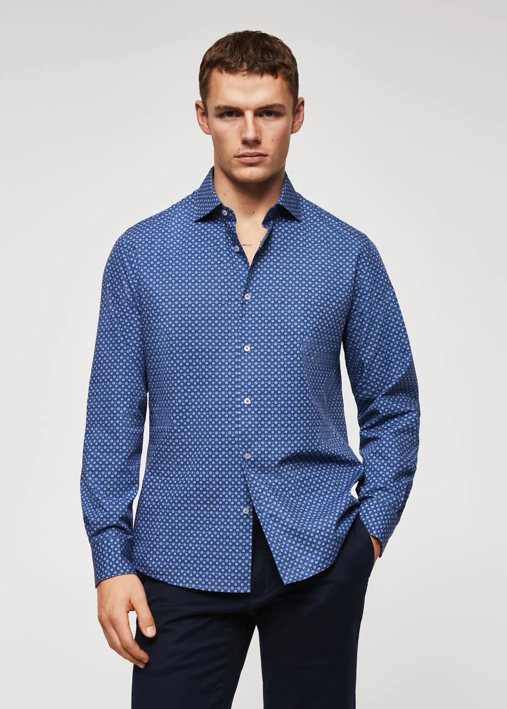 Camicia slim-fit cotone stampata