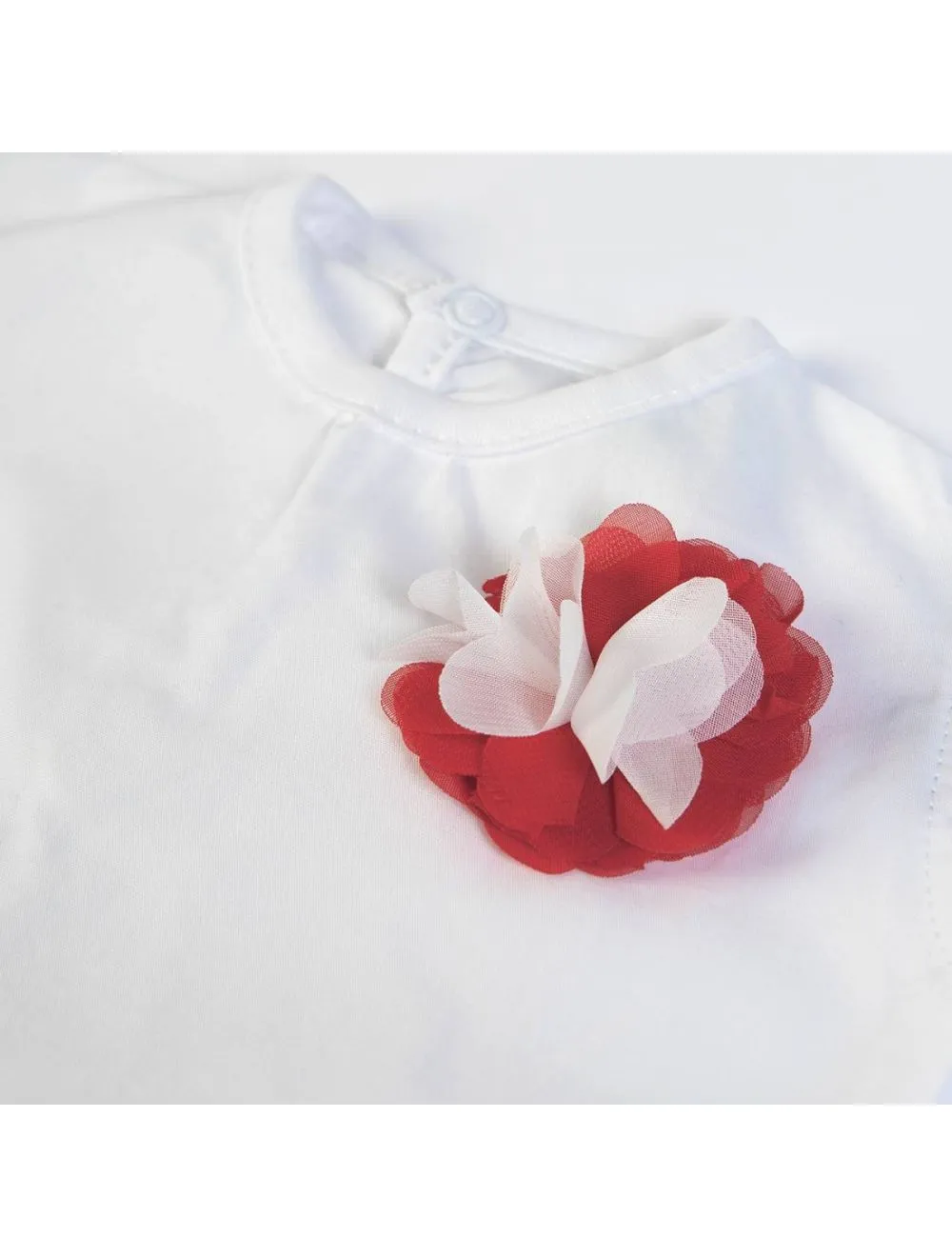  COMPLETO NEONATA BAMBINA ESTIVO - FIORE ROSSO 