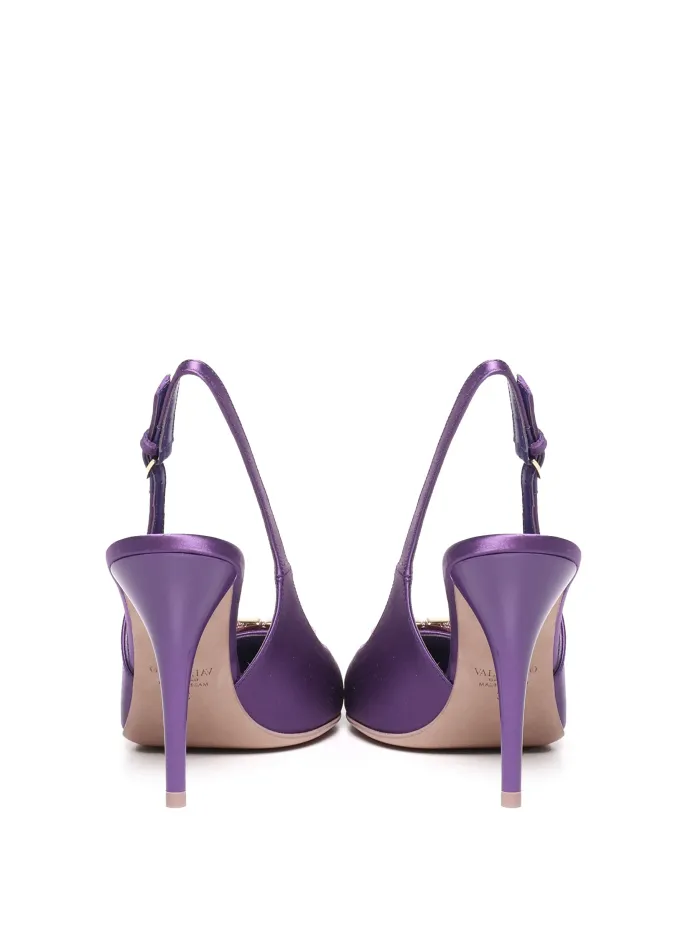 DÉCOLLETÉ SLINGBACK VLOGO THE BOLD EDITION IN RASO DI SETA