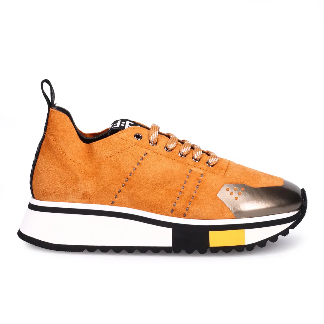 Fashion sneaker donna Fabi F65 in camoscio arancione