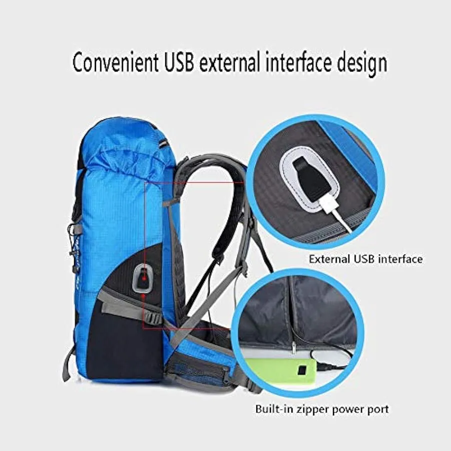 FFYUYI 36-55L Uomini e Donne Outdoor Zaino Sportivo, Grande capienza Impermeabile e Traspirante Zaino in Nylon, Alpinismo Giro S