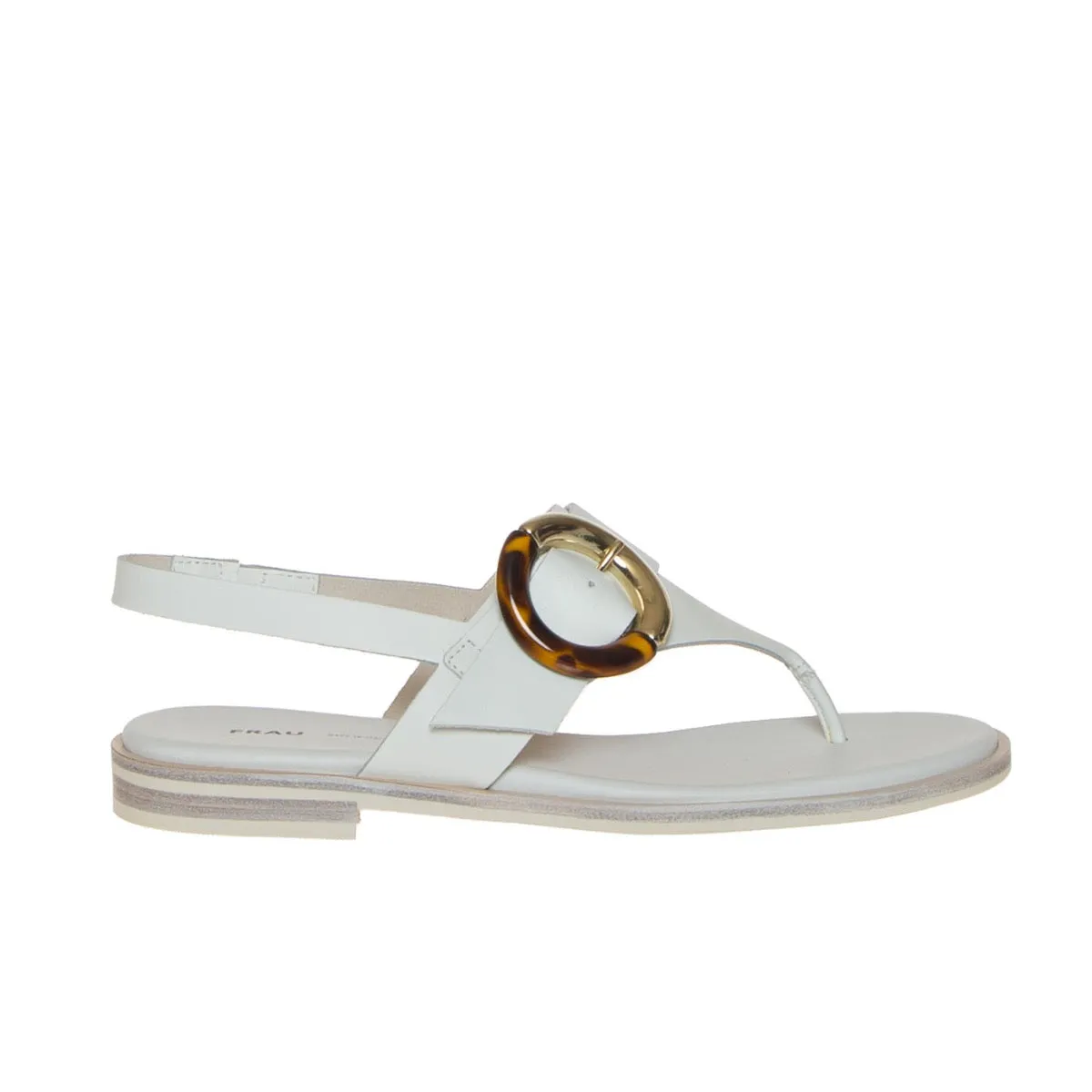 FRAU 86T8 SANDALO BIANCO FIBBIA MACULATA  