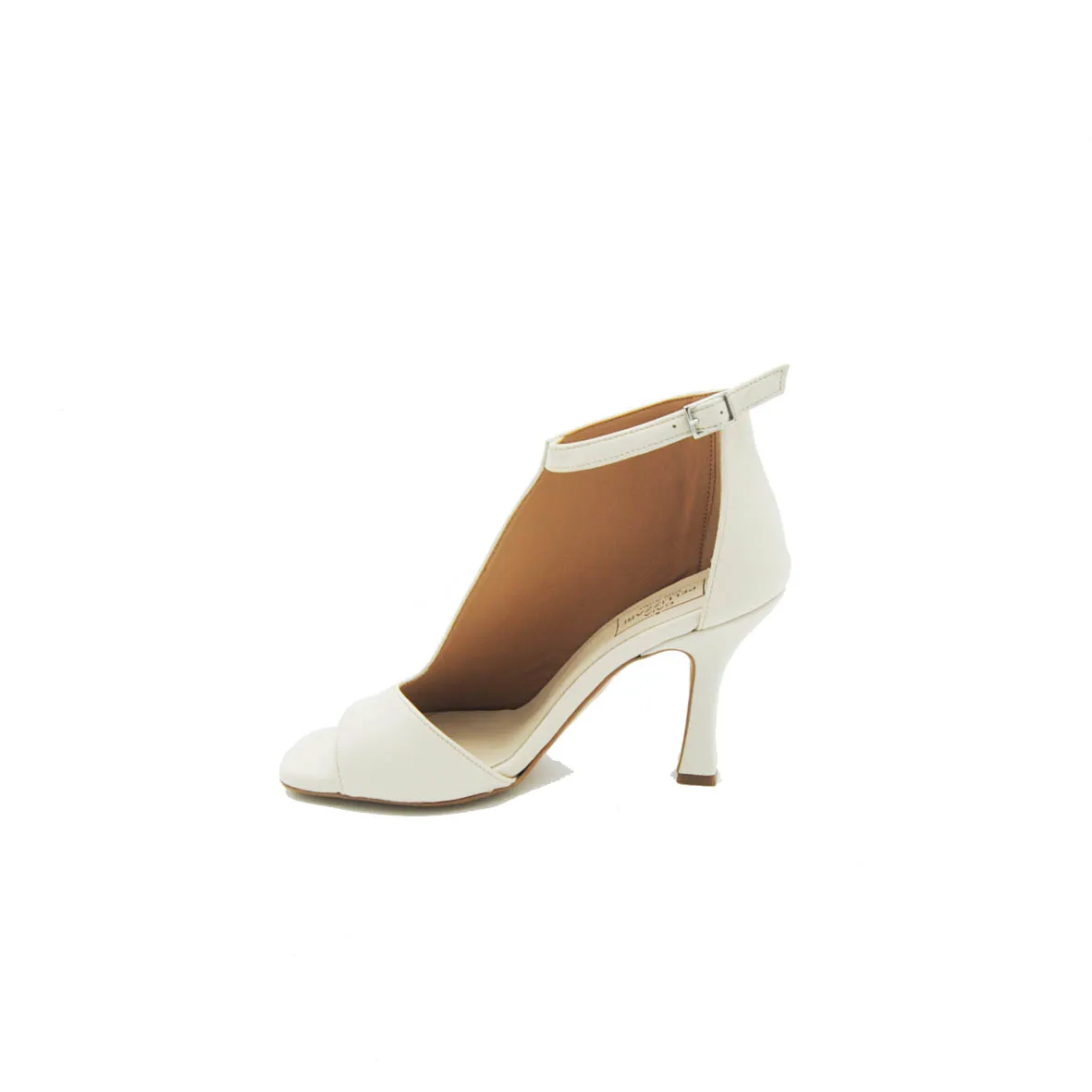 Gaia Pellizzari sandalo con tacco rocchetto col. Off-White