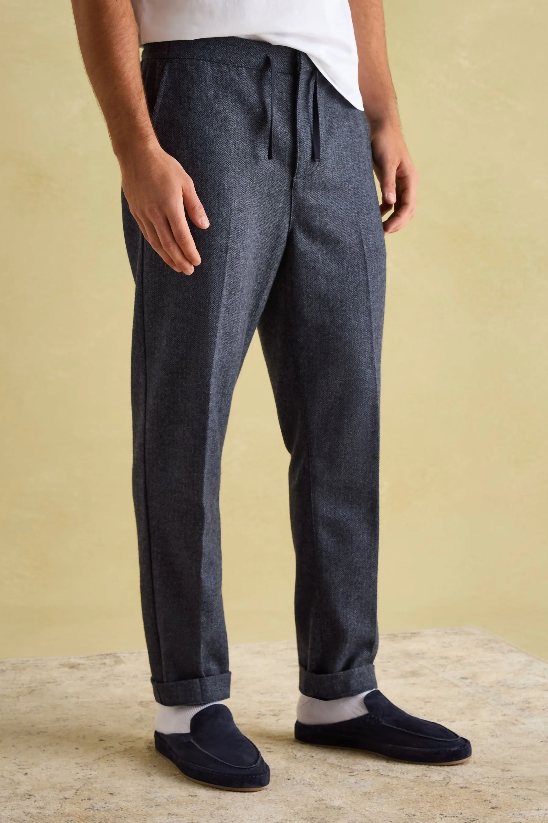 Joules Oundle Herringbone Slim Fit Trousers    