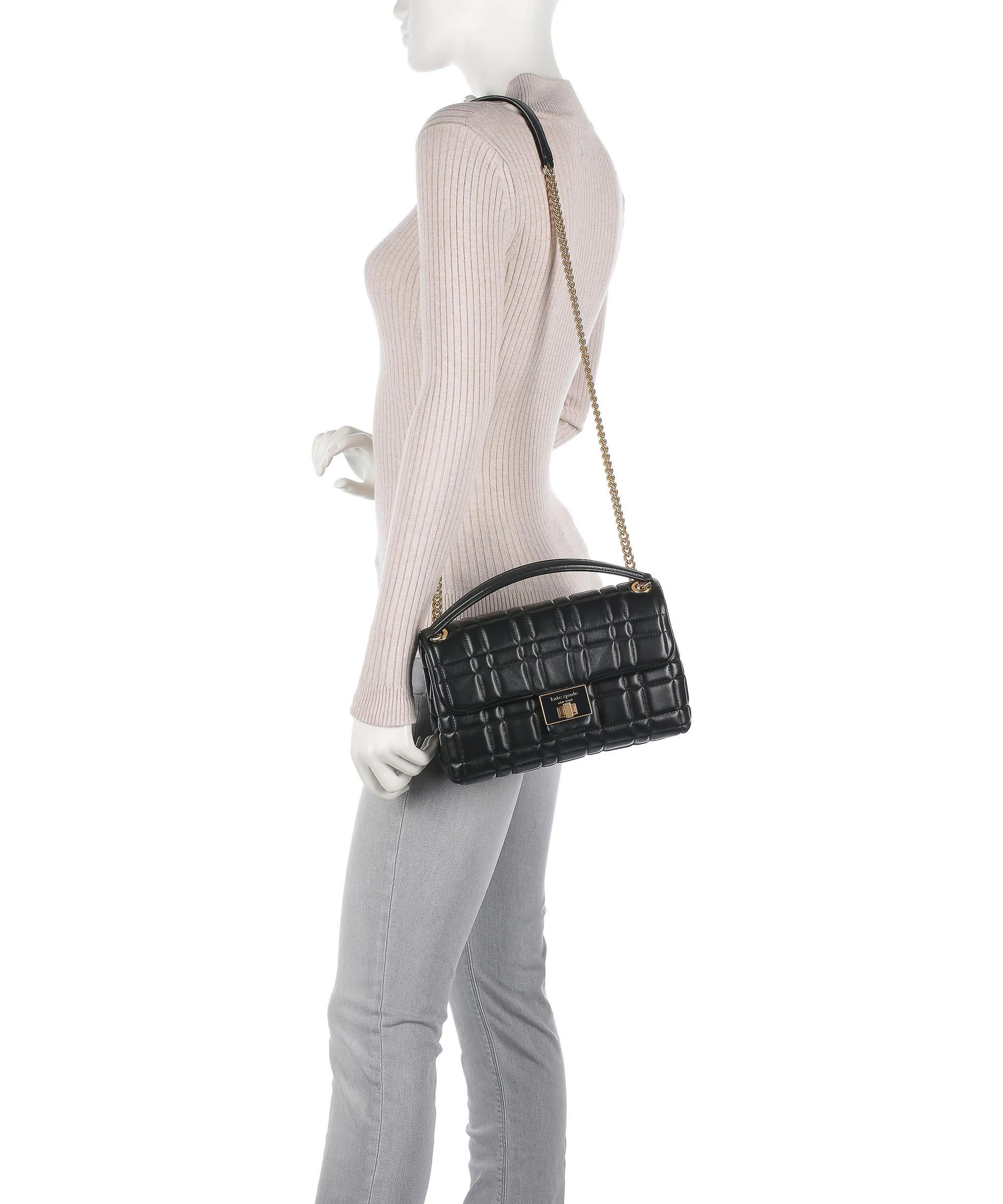  Kate Spade New York Evelyn Borsa a spalla cuoio di agnello nero  