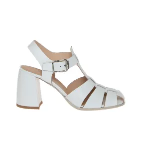 LAURA BELLARIVA 8800 SANDALO GABBIA PELLE BIANCO  