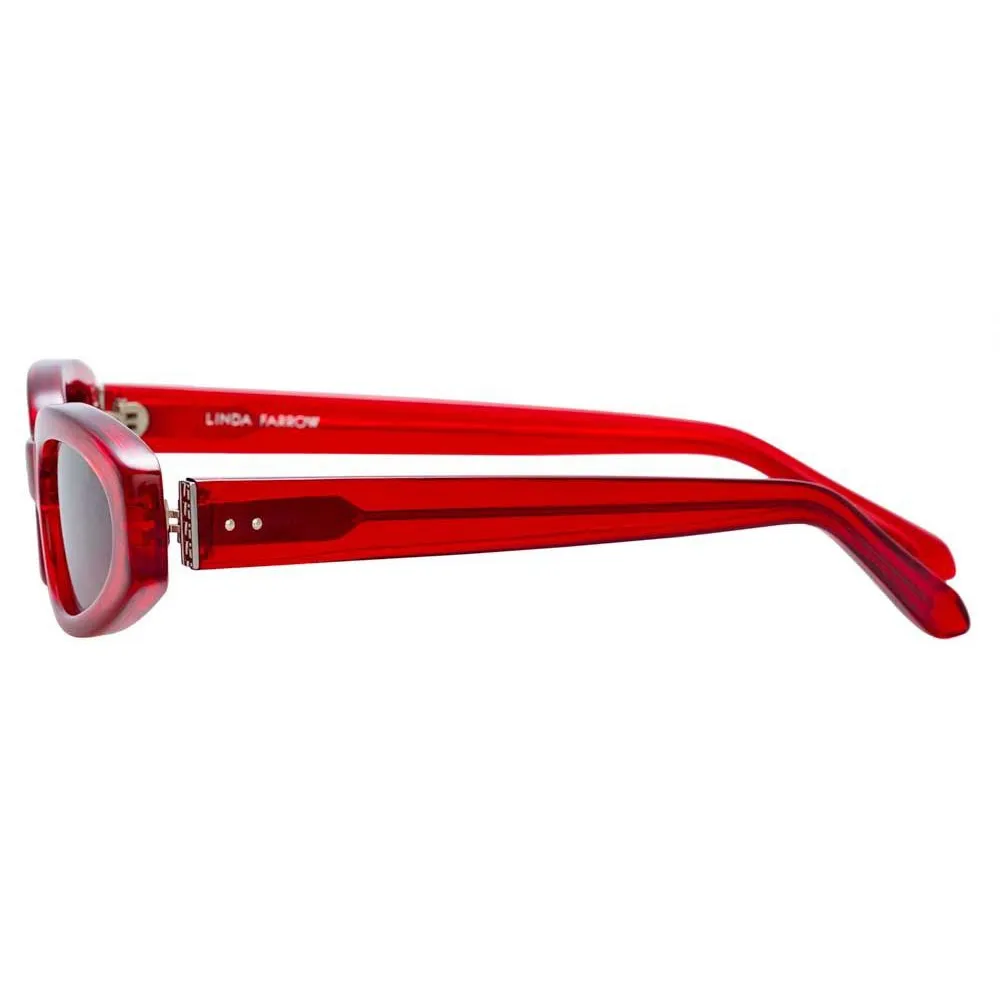 Linda Farrow - Occhiali da Sole Angolari 960 C2 - Rosso - Linda Farrow Eyewear - Dazed Lila Moss Official