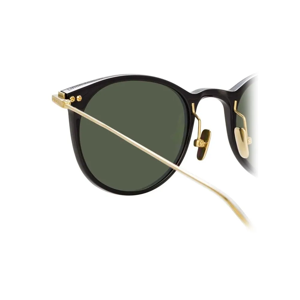 Linda Farrow - Occhiali da Sole D-Frame Linear Childs A C10 in Nero - LF03AC10SUN - Linda Farrow Eyewear