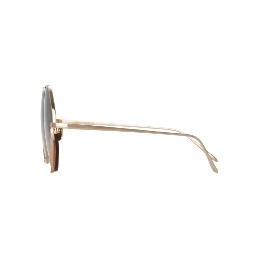 Linda Farrow - Occhiali da Sole Esagonali Fawcet in Oro Chiaro - LFL1010C2SUN - Linda Farrow Eyewear