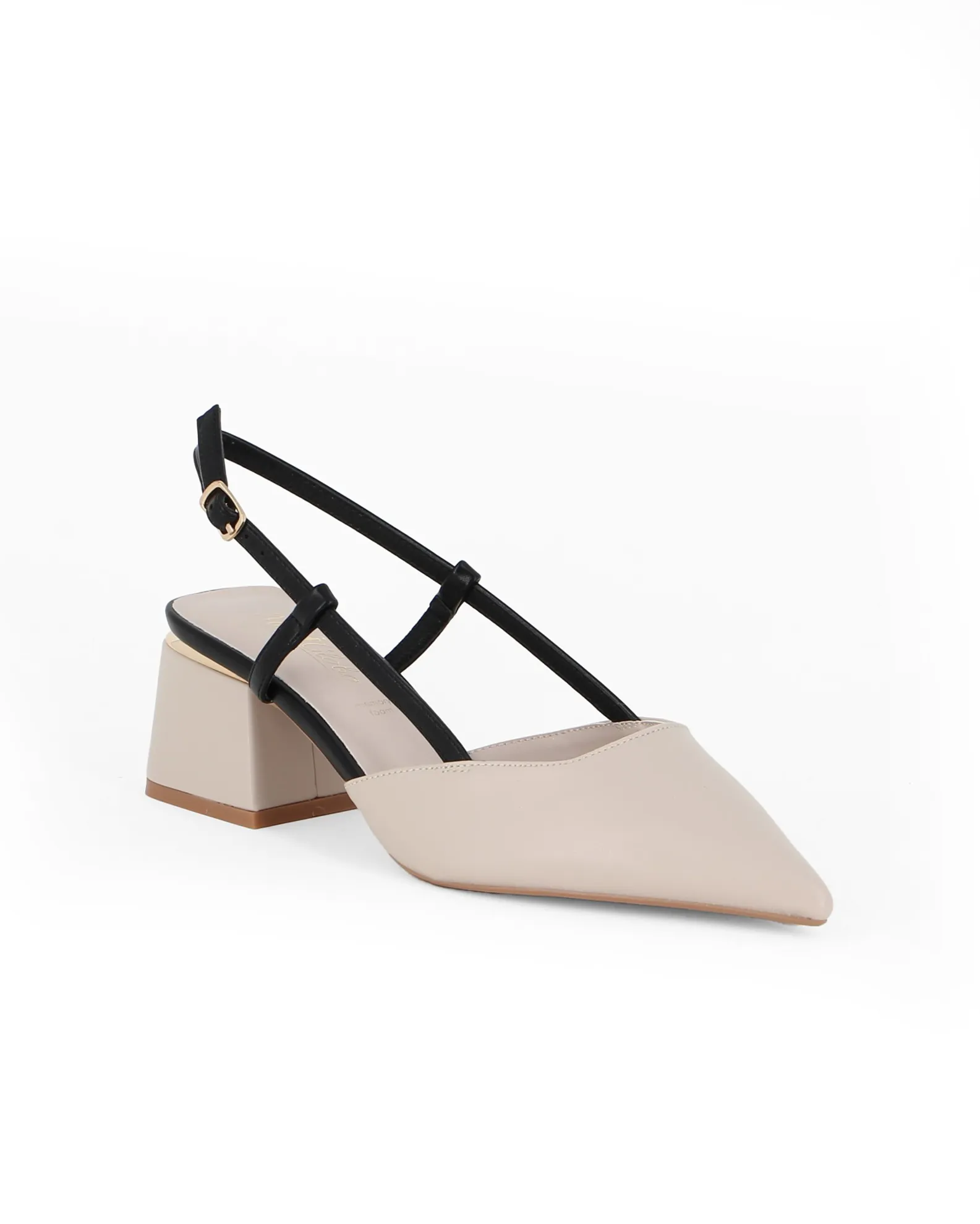 MISS GLOBO - Slingback beige e nera con sottopiede in memory foam tacco 5CM                                            Previous 