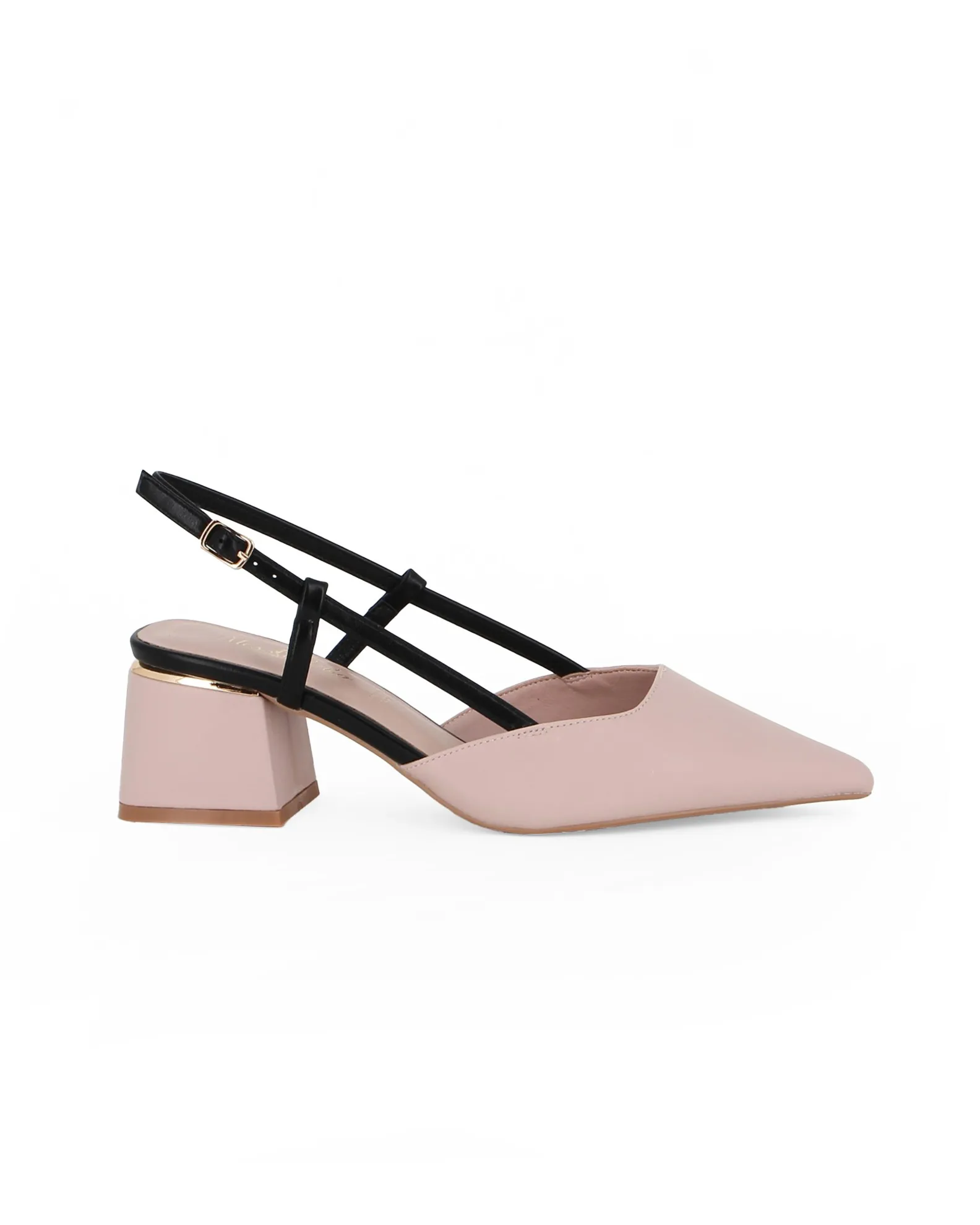 MISS GLOBO - Slingback nude e nera con sottopiede in memory foam tacco 5CM                                            Previous p