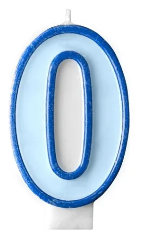 Numero candela 0 blu 7 cm