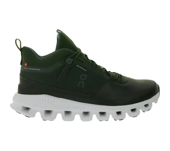 ON Running Cloud Hi sneakers sportive da donna scarpe running impermeabili con speedboard 2.899.673 nero/verde