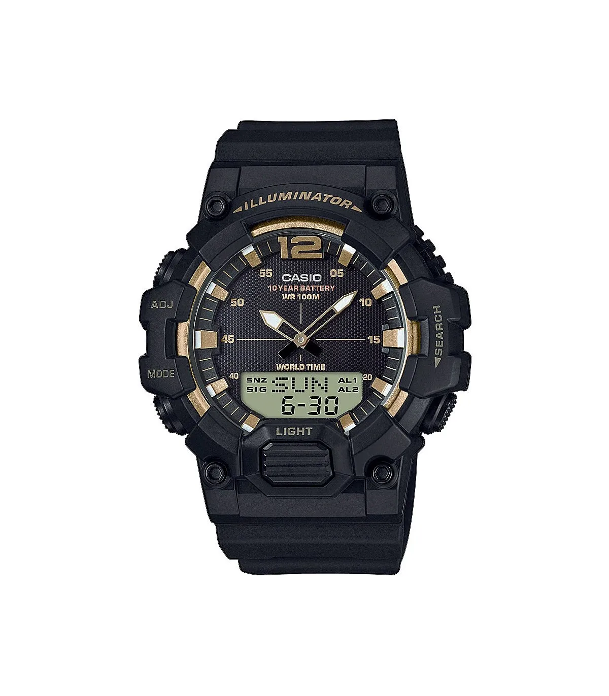 Orologio Uomo Casio Digitale Nero/Gold Gomma HDC-700-9AVEF
