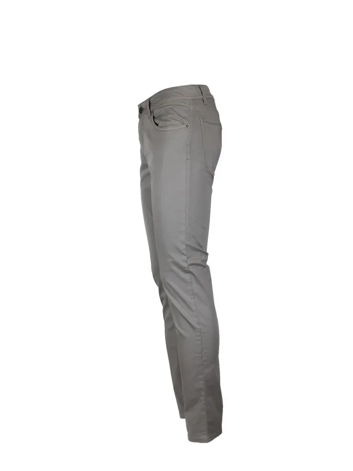 Pantalone 5 tasche raso di cotone stretch