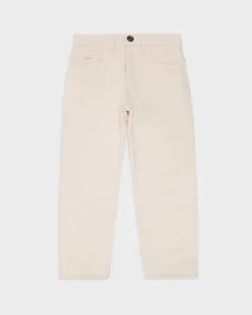Pantalone cinque tasche avorio wide leg in cotone biologico 10-14 anni
