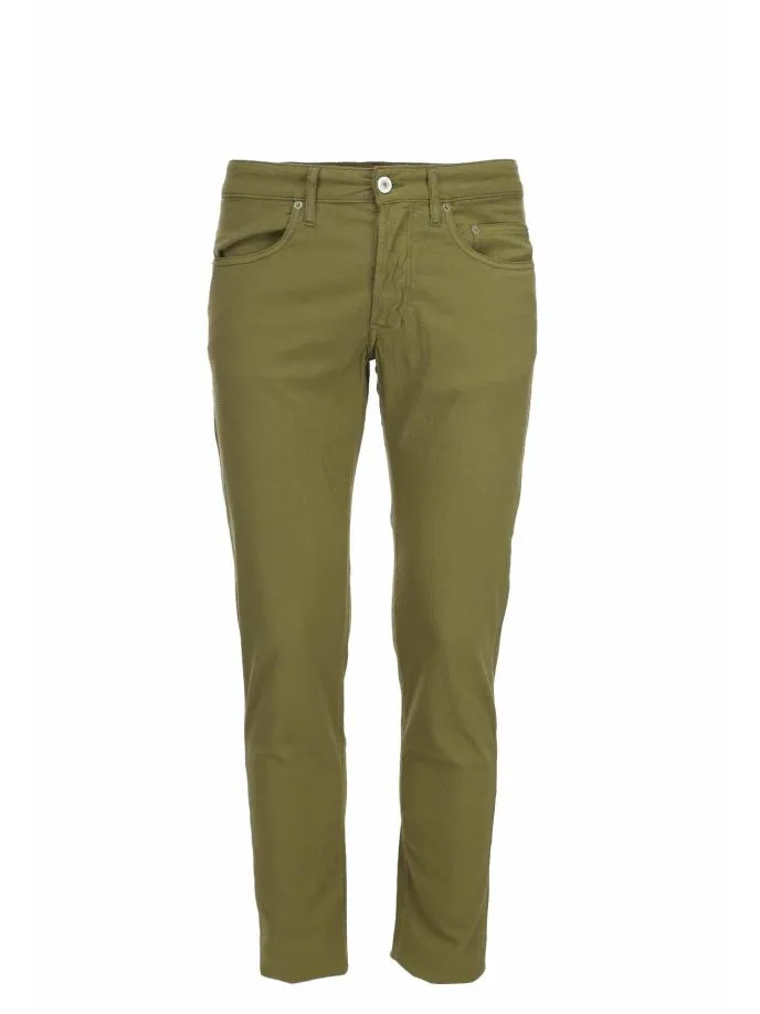 Pantalone cotone e lino elasticizzato 5 tasche