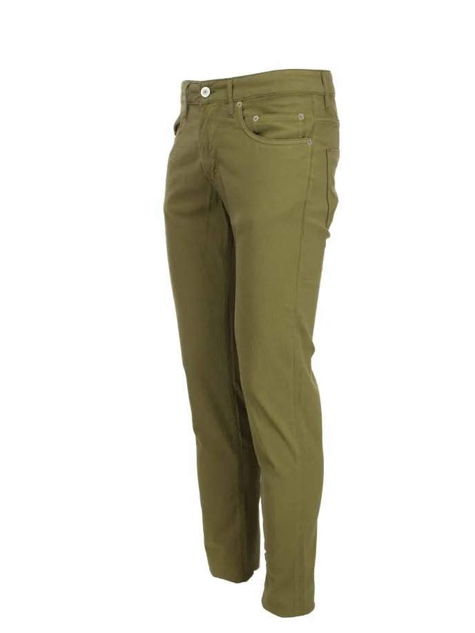 Pantalone cotone e lino elasticizzato 5 tasche