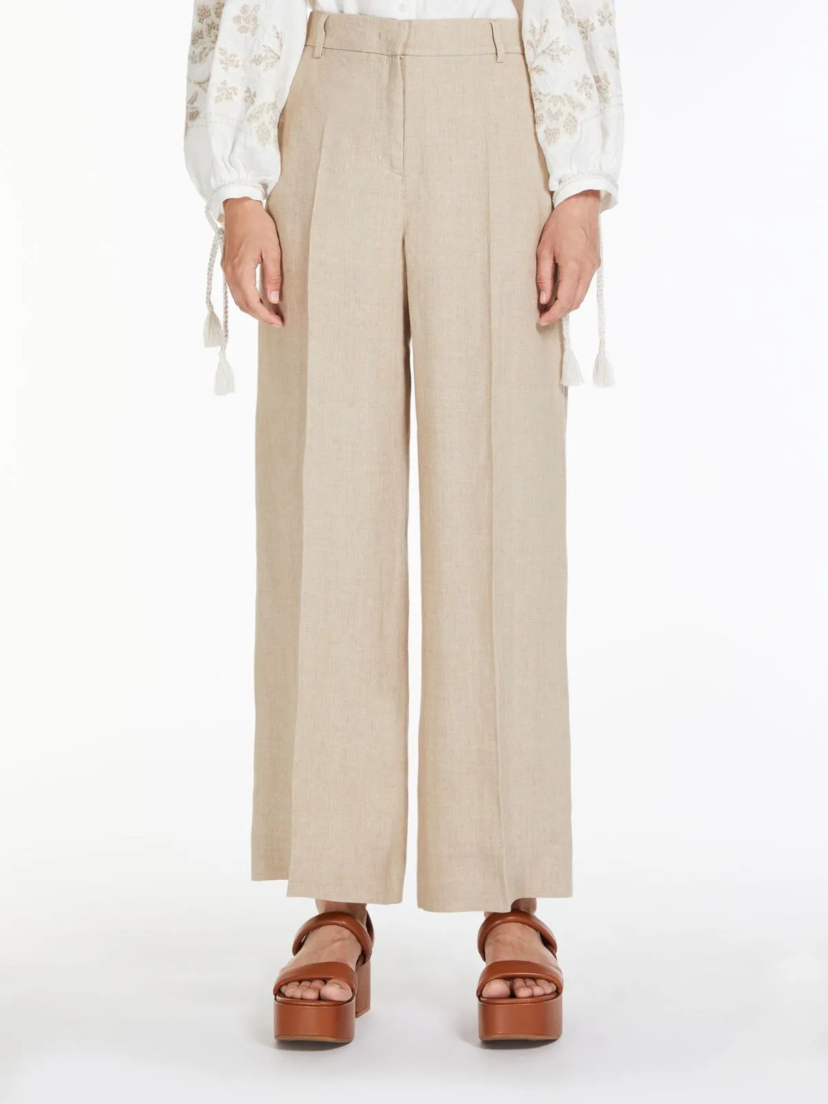 Pantaloni in Tela di Lino