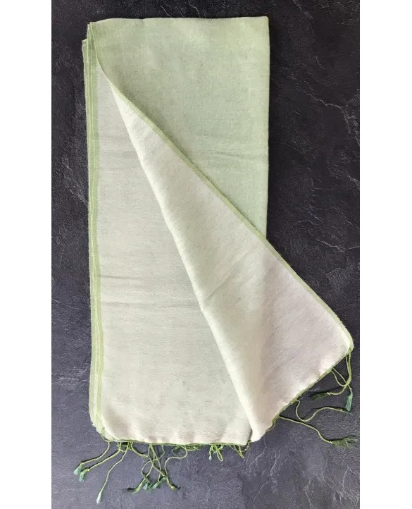 Pashmina in seta Glicine e notte Verde e verde chiaro 40 x 160 cm
