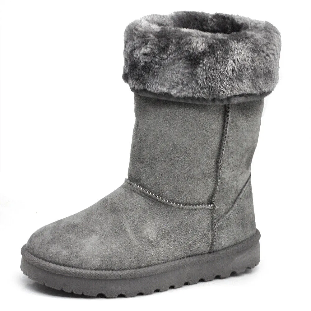 Stivali Mammut Camoscio Pelosi Con Pelliccia Pelo da Donna Doposci GN661