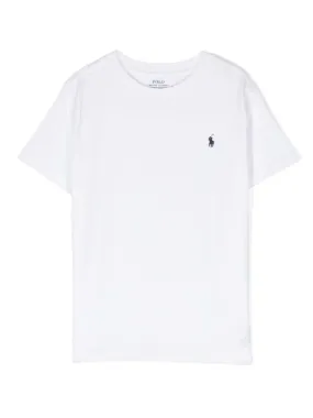 T-SHIRT CON LOGO RICAMATO A CONTRASTO