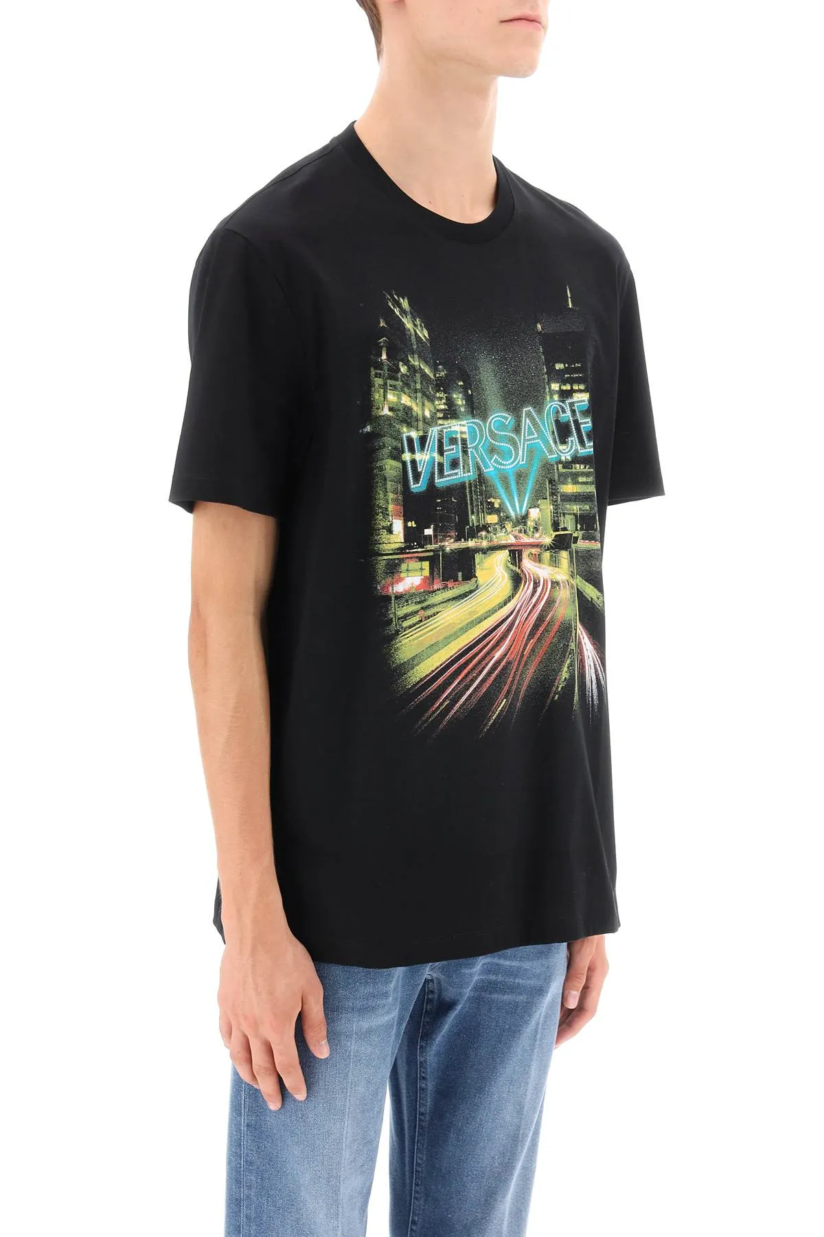 T Shirt Girocollo Con Stampa City Lights