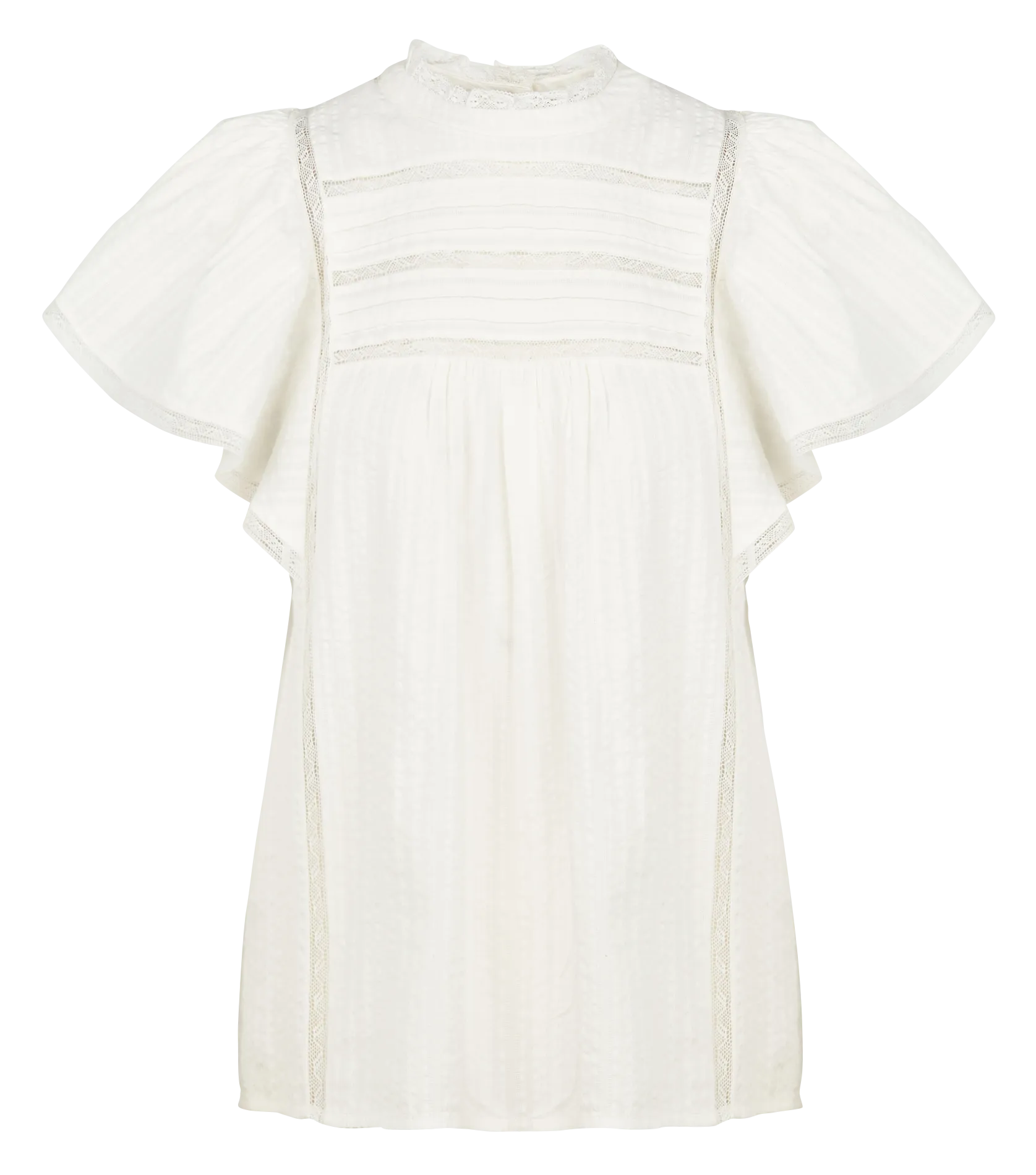  TWINSET   Top scollo tondo in mussolina di cotone | Bianco
