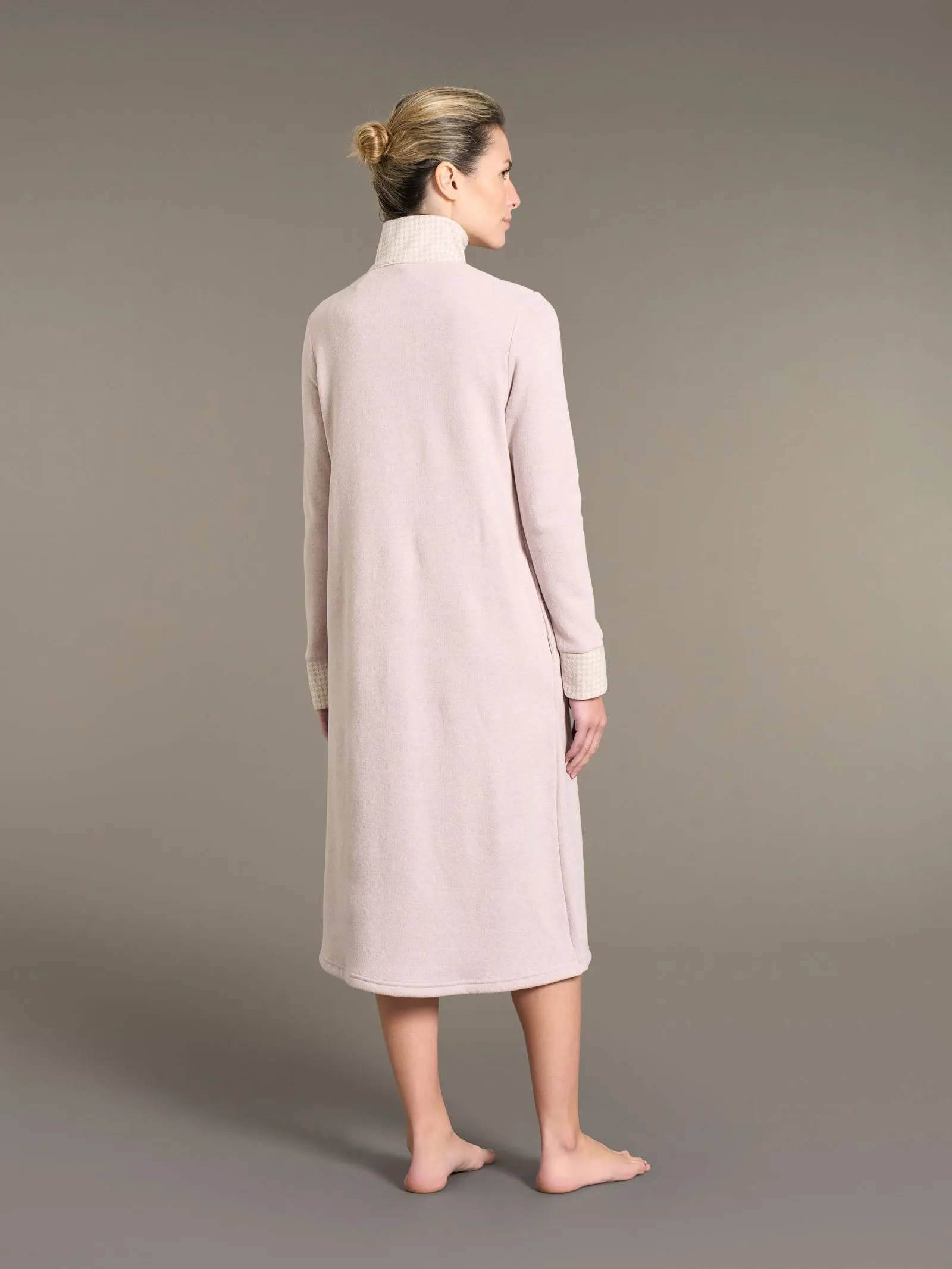 Vestaglia lunga e aperta in Cotton Eco Pile - Fant.Mirtillo