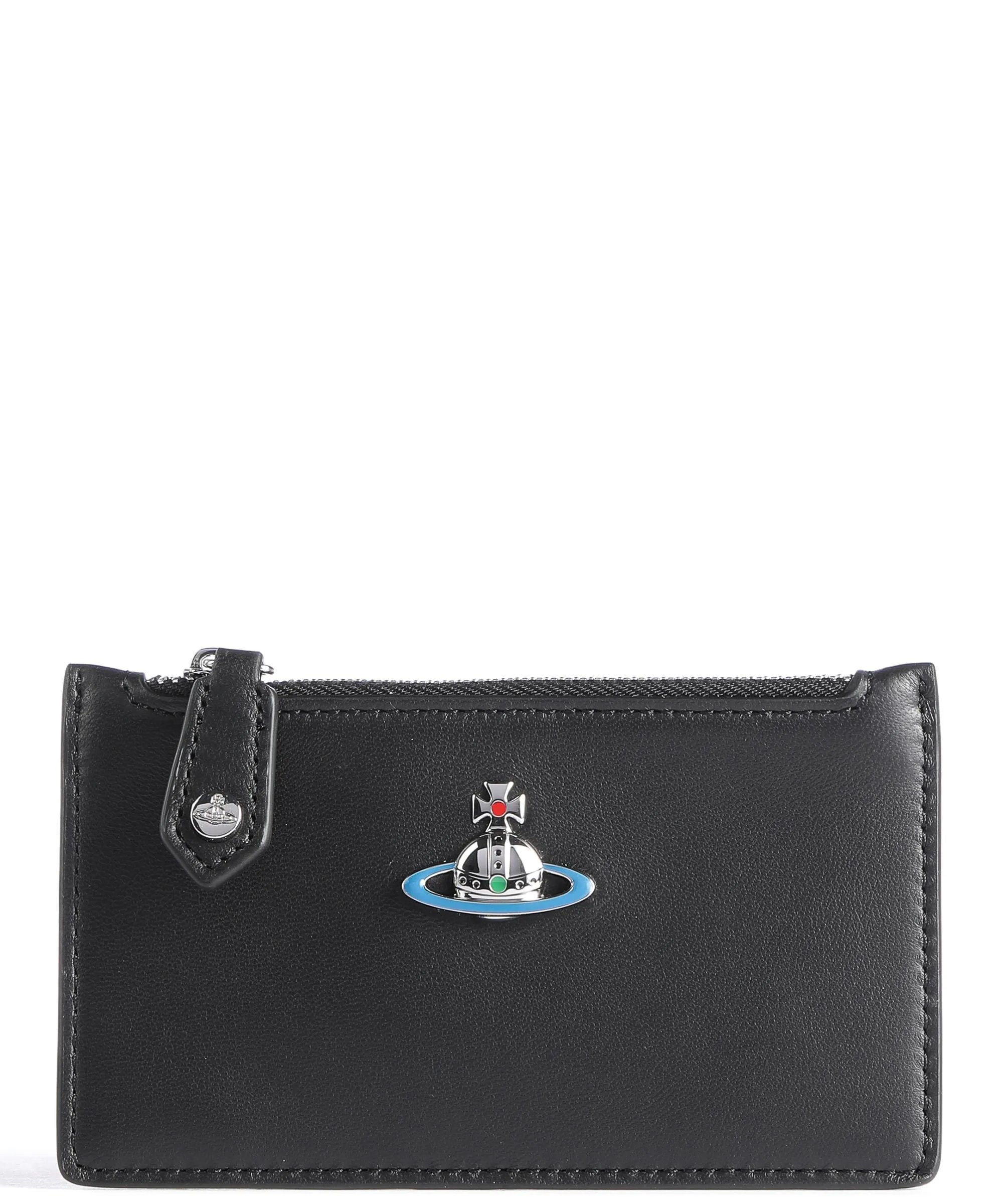  Vivienne Westwood Nappa Porta carte di credito cuoio di agnello nero  