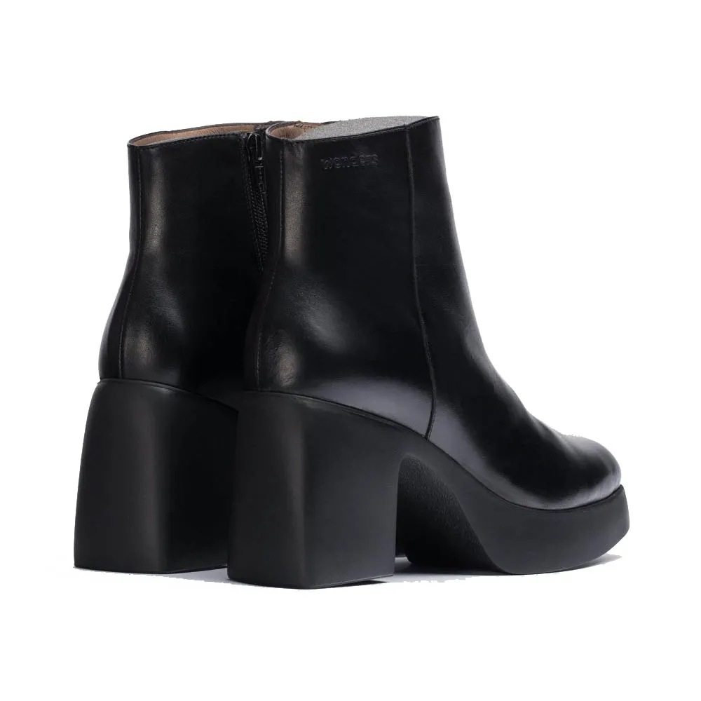 Wonders Mex stivaletto platform con tacco largo nero