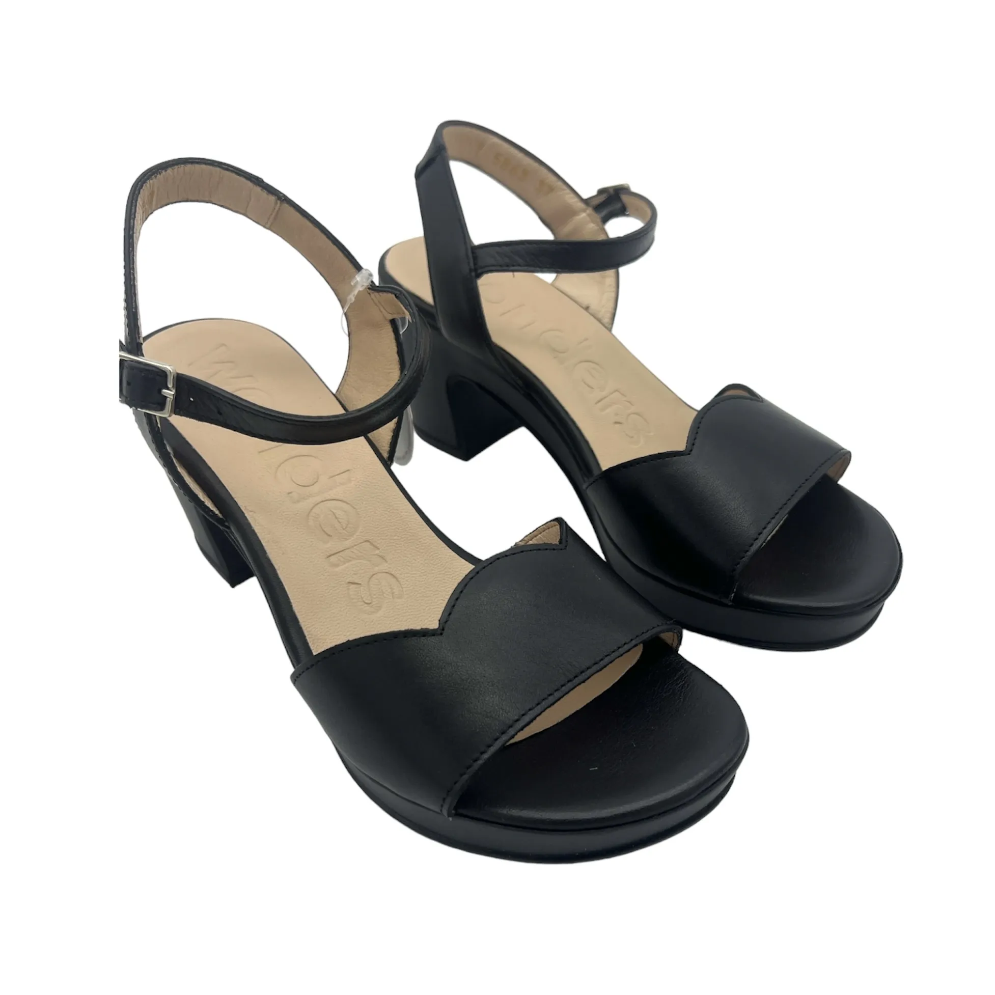 Wonders sandalo basic con tacco medio in pelle col. Nero