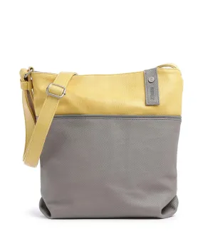  Zwei Jana J10 Borsa a spalla pelle sintetica grigio/giallo  